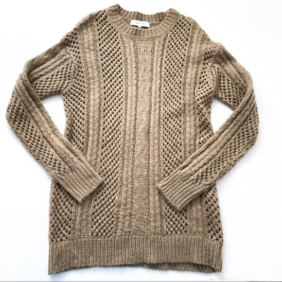 John + Jenn Sweaters - John + Jenn Tan Long Sweater Tunic Top S